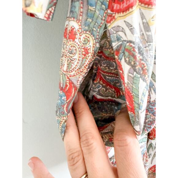 Cara Cara | Gibson Bird Paisley Ivory Multi Mini Dress | Sz XS/S - Picture 8 of 12